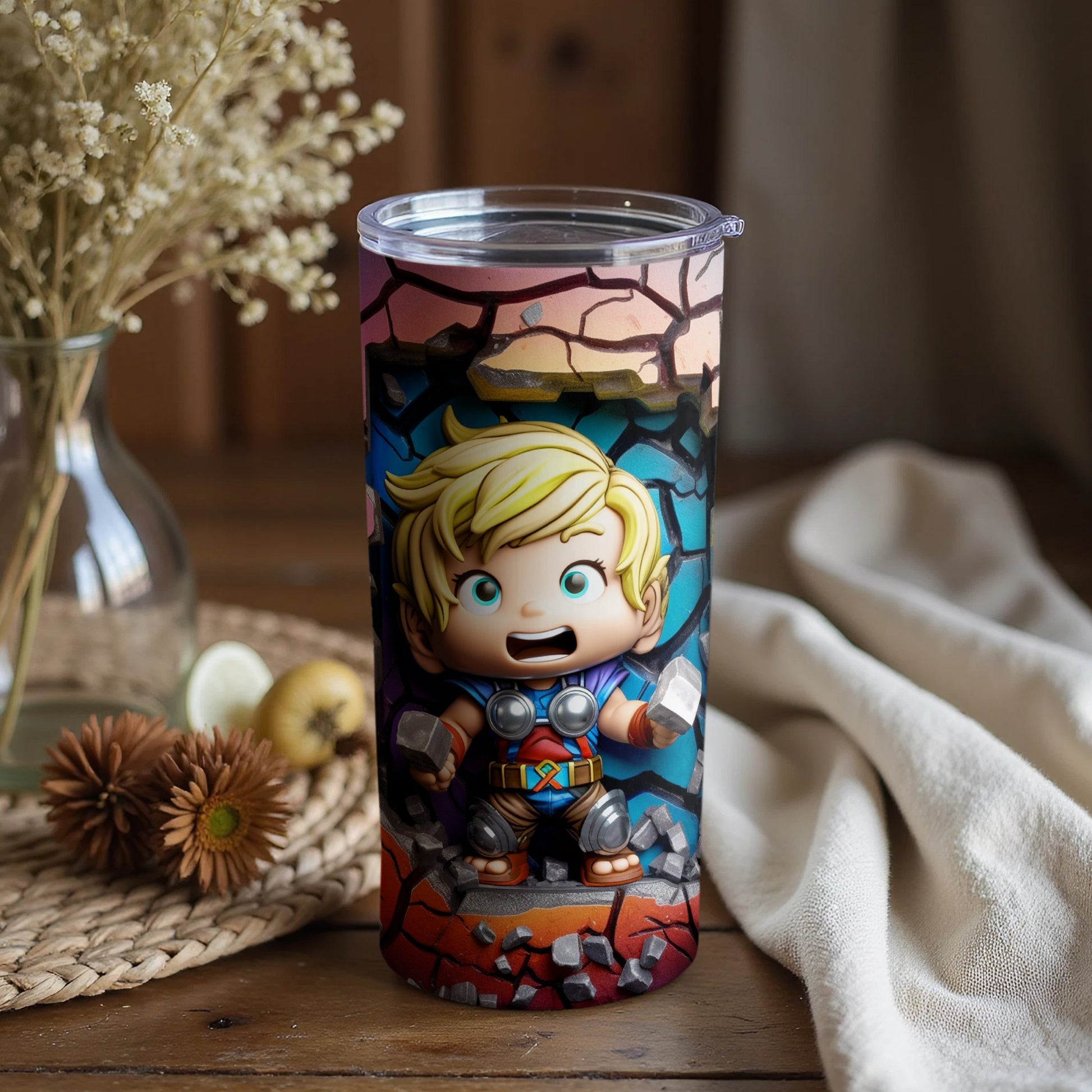 Cute Action Figure Hero Tumbler for Kids and Collectors