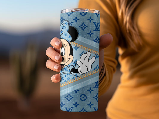 Blue Cartoon Character Pattern Insulated Tumbler