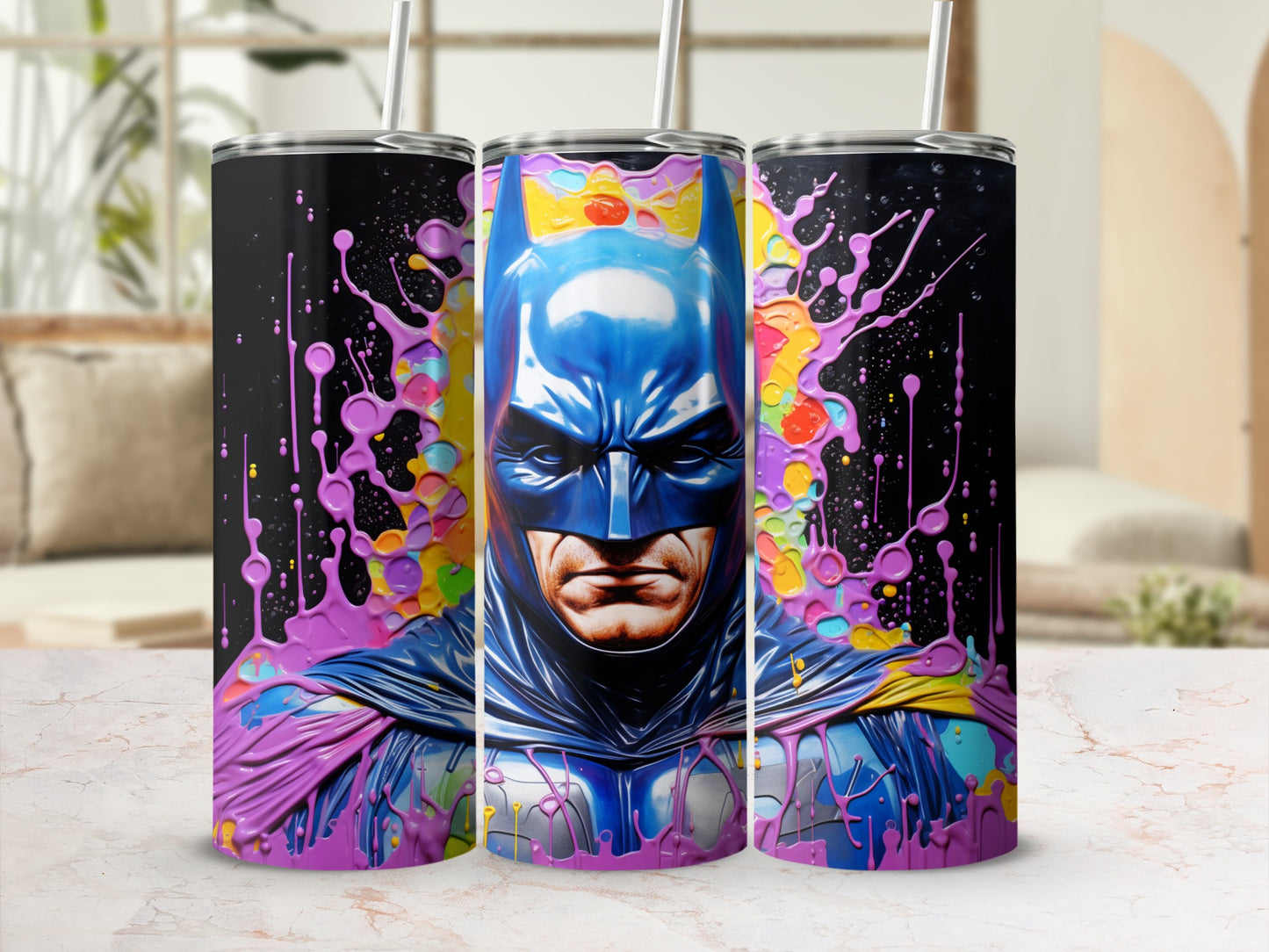 Batman Full Color Splash Design Stainless Steel Tumbler