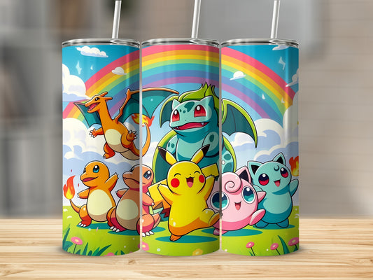 Colorful Cartoon Characters with Rainbow Tumbler Product