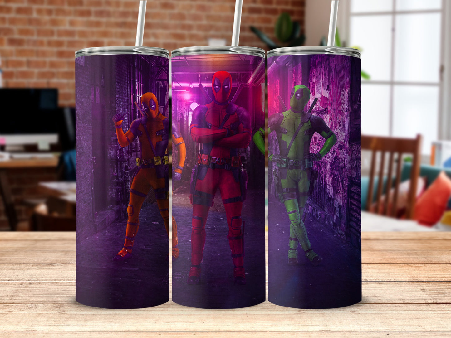 Deadpool Multicolor Heroes Urban Setting Design tumbler product type