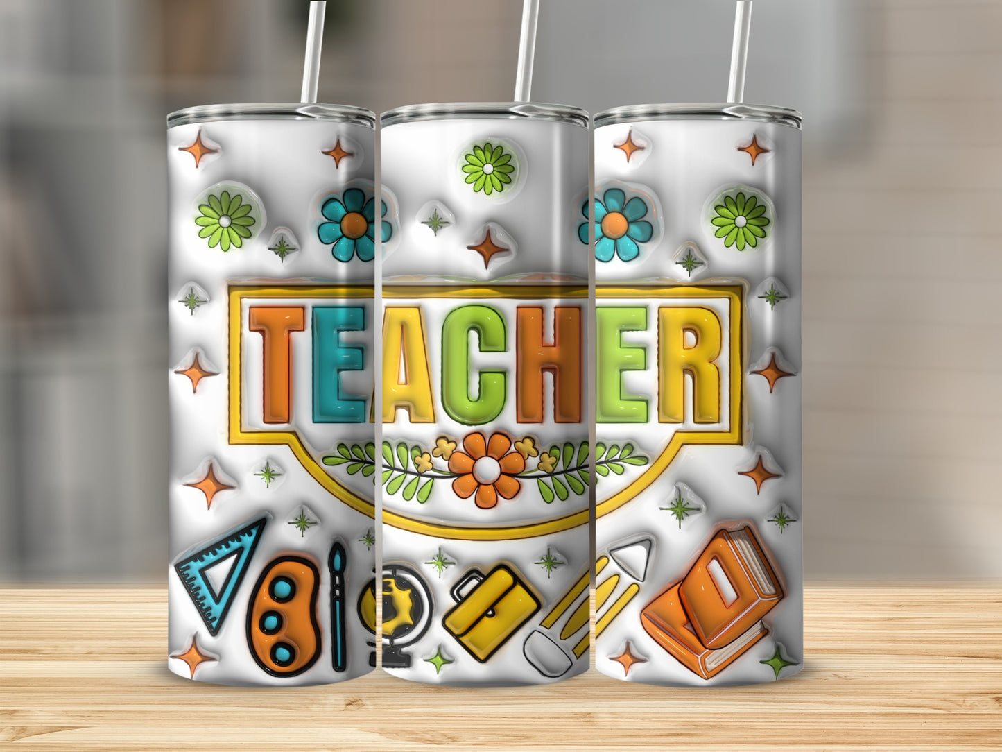 Teacher Appreciation Day Back To School Pattern Tumblers