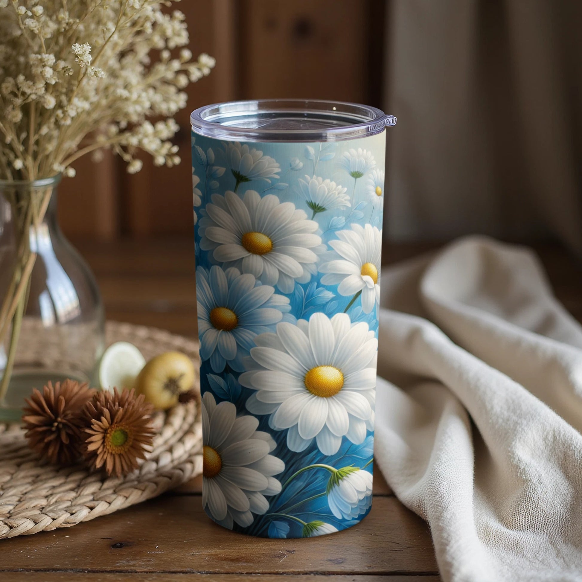 Beautiful Daisy Flower Print Insulated Tumbler Product