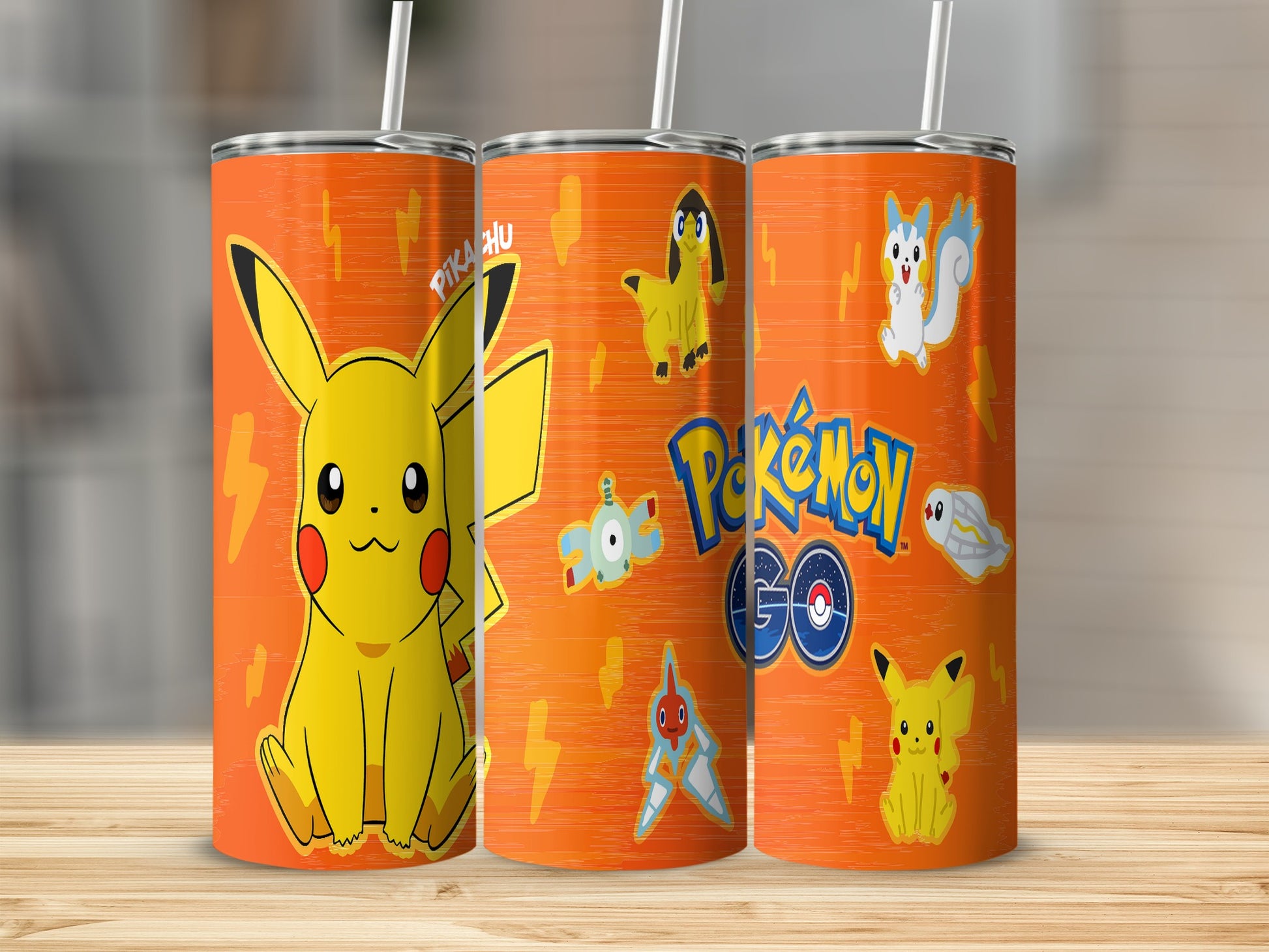Pikachu Pokémon Go Characters Orange Drink Tumbler
