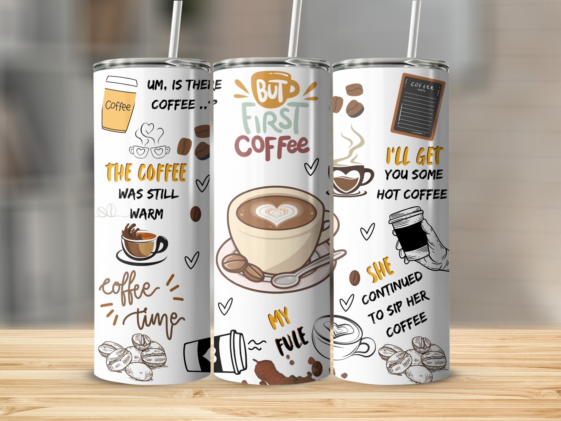 Fun Coffee Quotes and Graphics Stainless Steel Tumbler