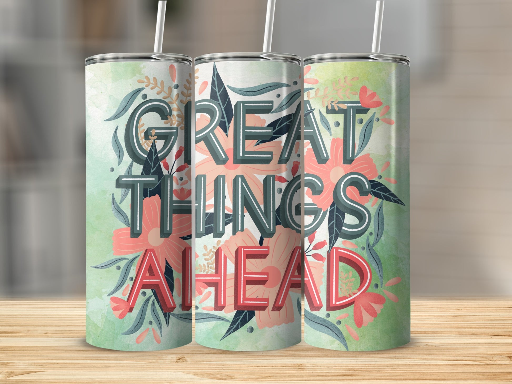 Motivational Great Things Ahead Graphic Travel Tumbler