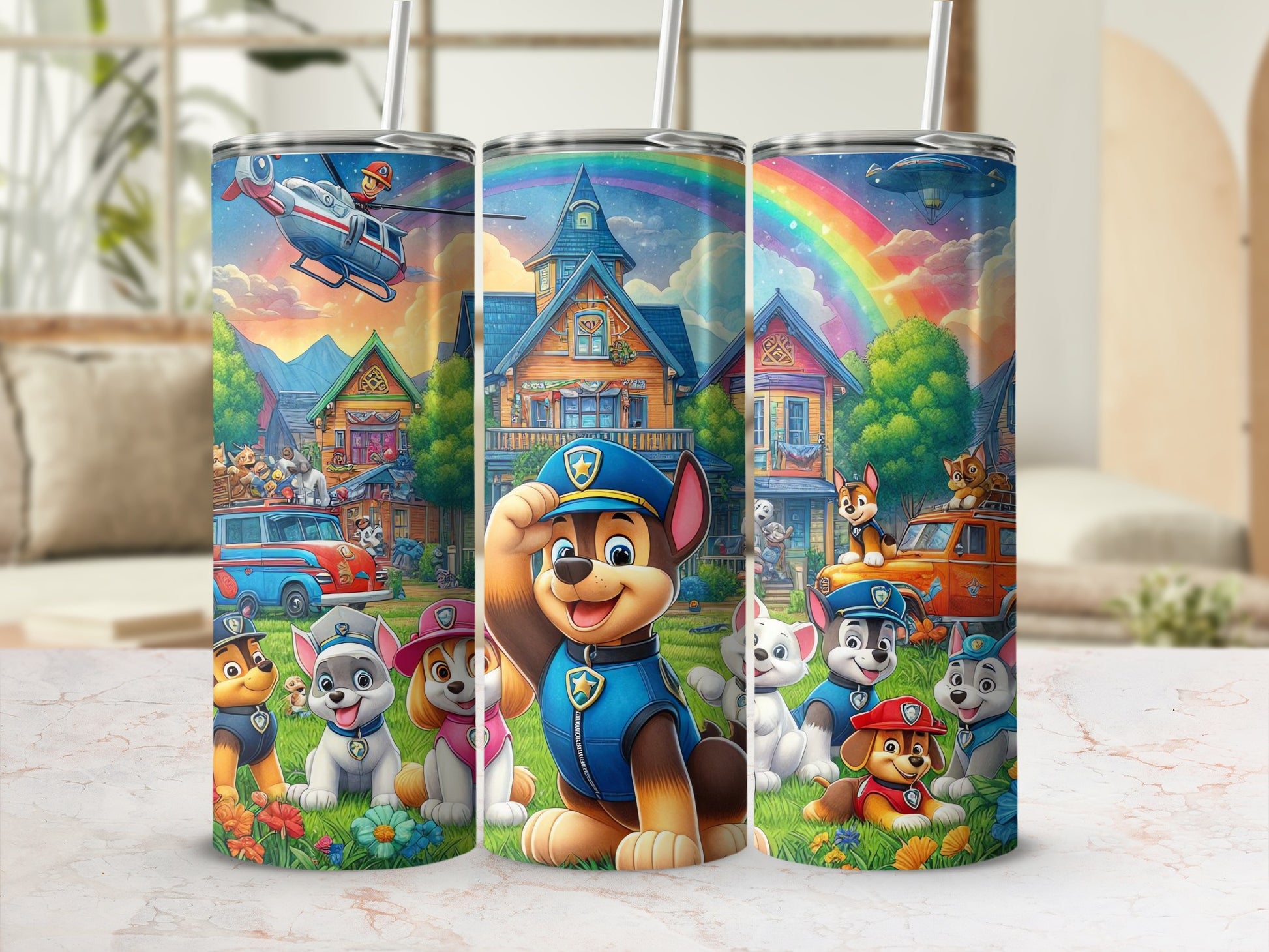 Colorful Cartoon Animal Adventure Stainless Steel Tumbler