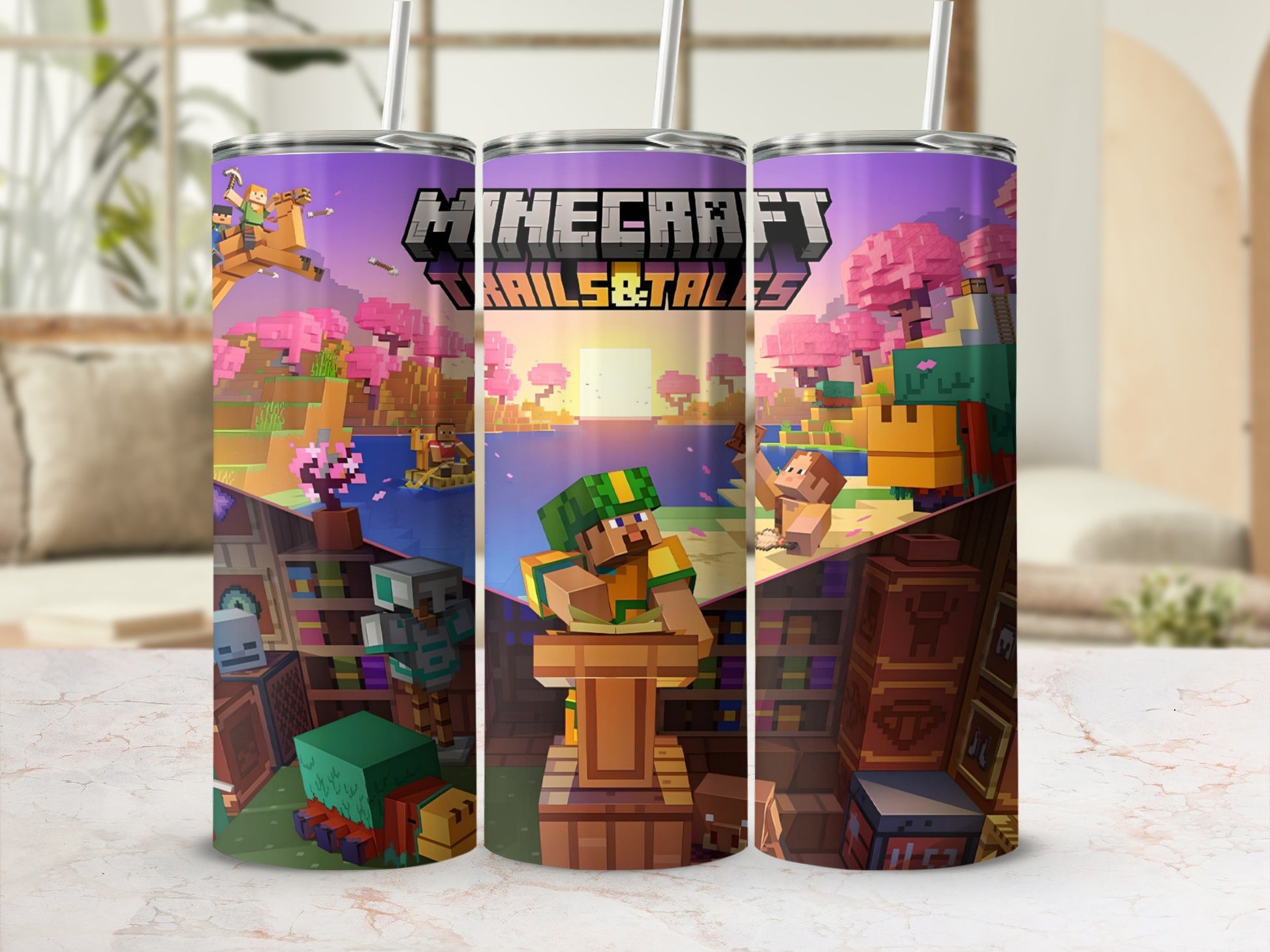 Minecraft Trails & Tales Themed Tumblers Set
