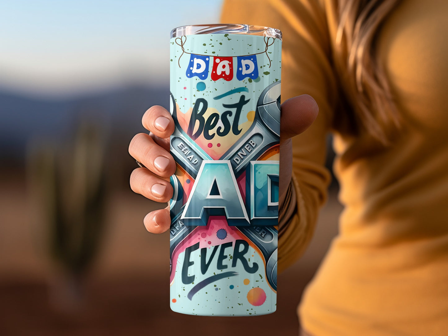 Best Dad Ever Colorful Design Insulated Tumbler