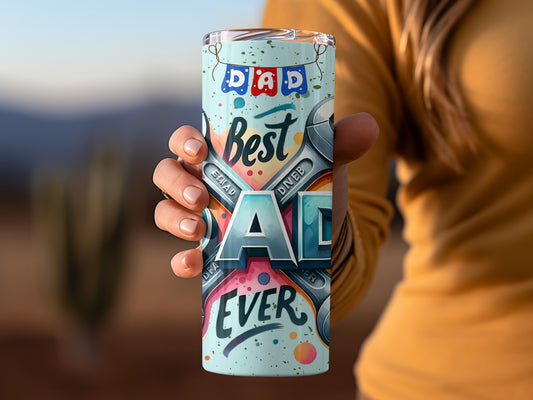 Best Dad Ever Colorful Design Insulated Tumbler