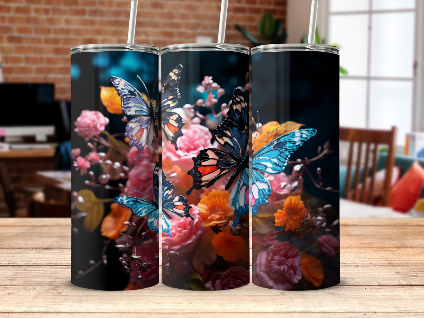 Whimsical Butterfly Blossom Pattern Beverage Tumbler product type
Tumbler, Butterfly, Floral, Flowers, Drinkware, Vibrant, Colorful, Nature, Garden, Artistic, Pattern, Elegant, Beverage, Gift, Women, Travel, Design, Butterflies, Blossoms, Drinkcontainer