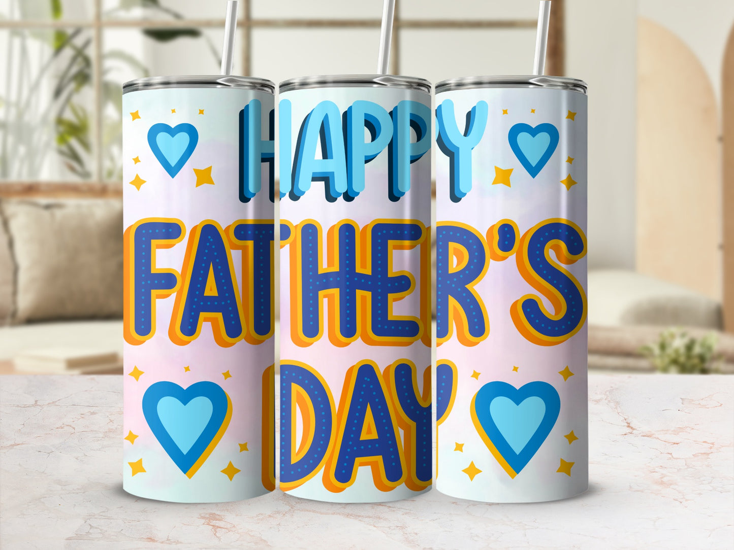 Happy Father's Day Colorful Decorative Tumbler