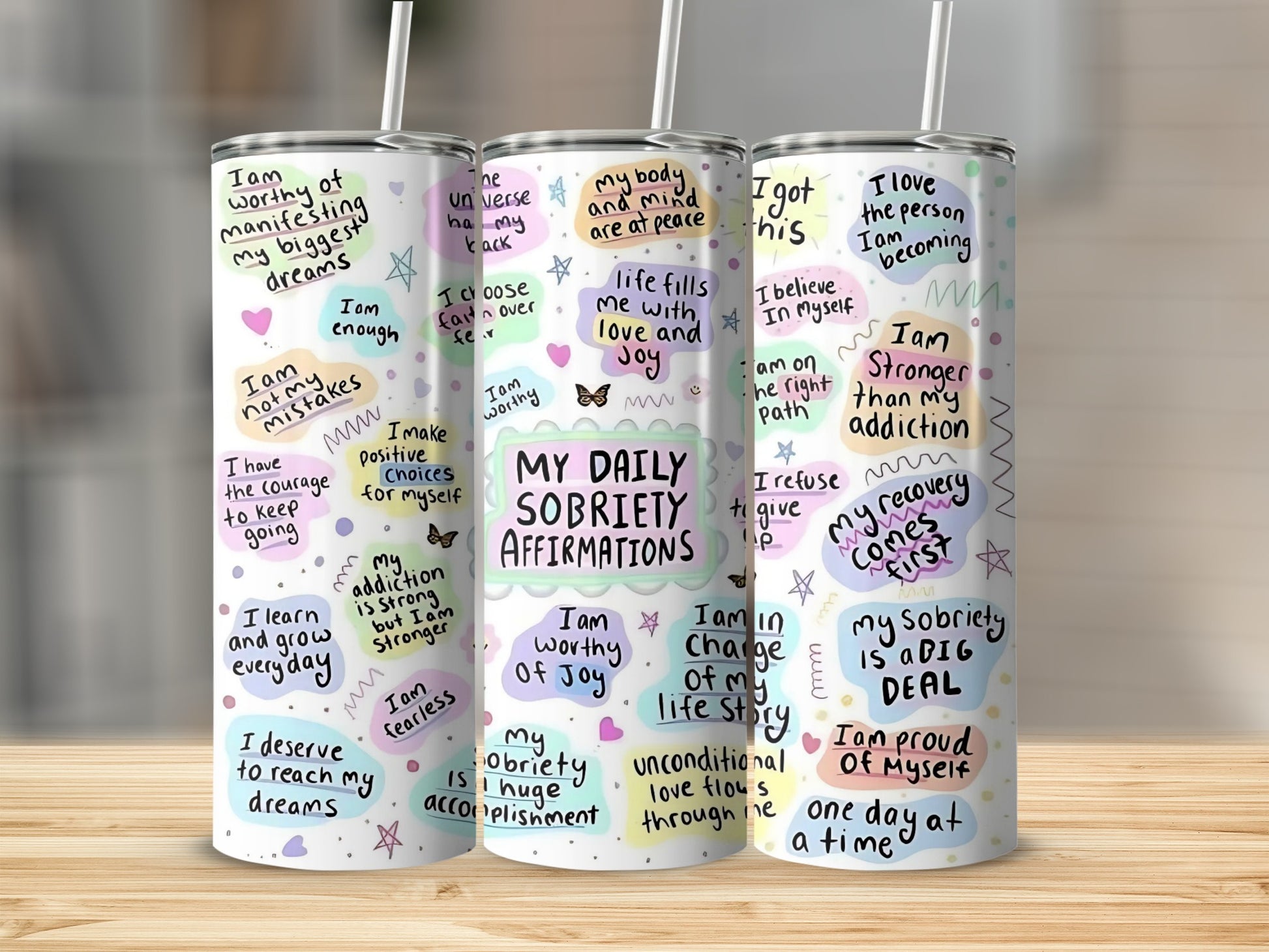 Inspirational Daily Sobriety Affirmations Tumbler
