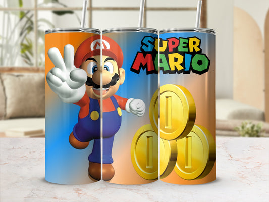 Super Mario Character Design Tumbler with Straw