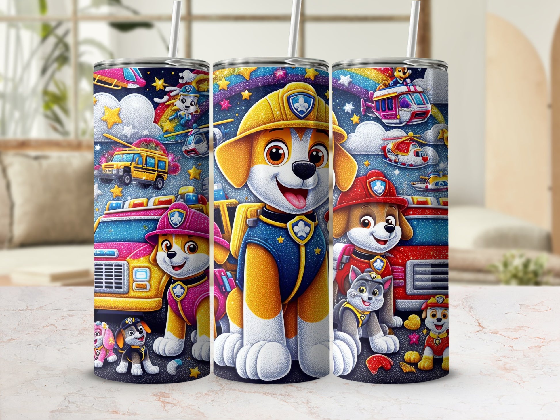 Colorful Cartoon Rescue Heroes Tumbler for Kids