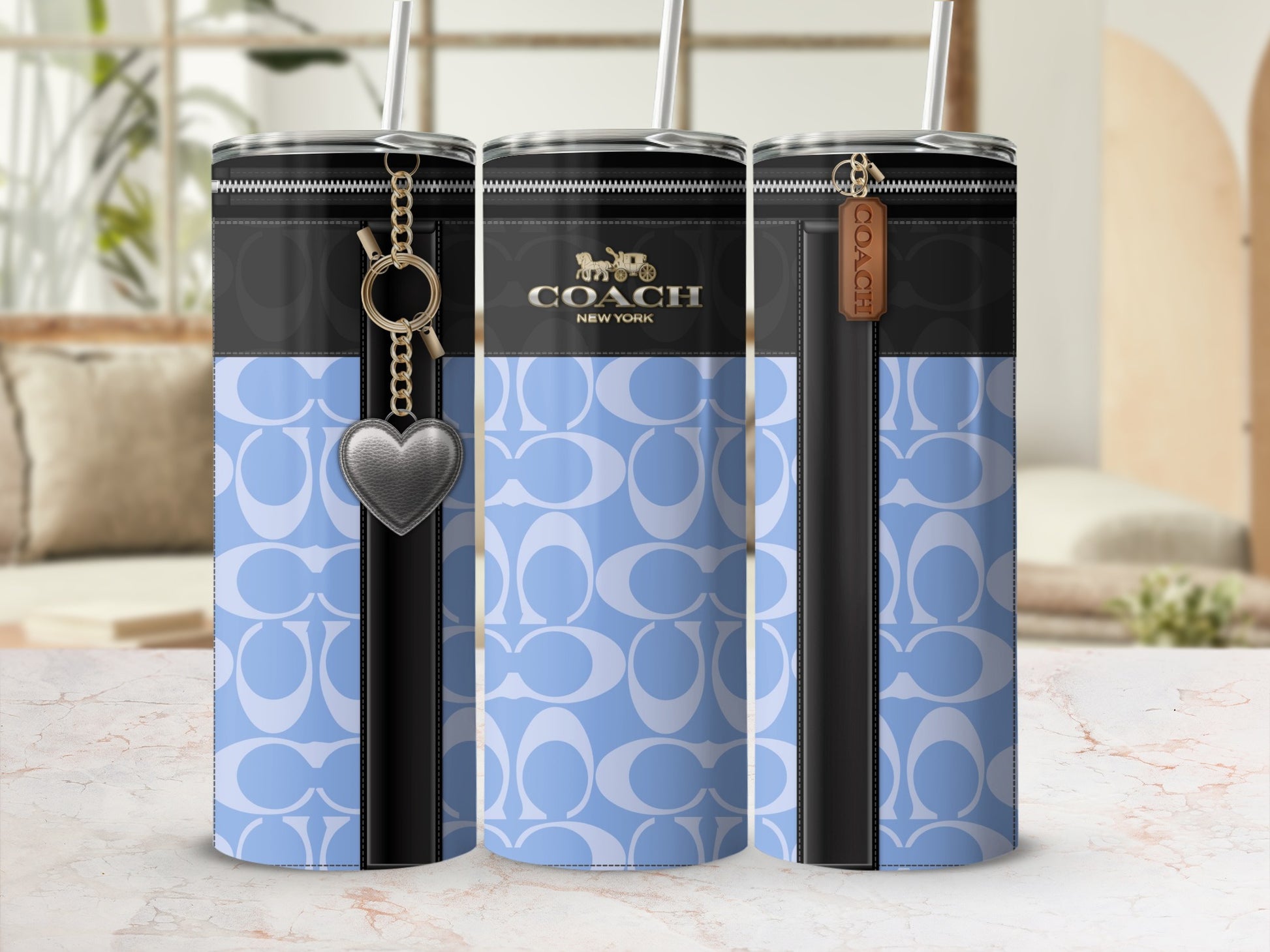 Stylish Designer Blue and Black Tumbler Product