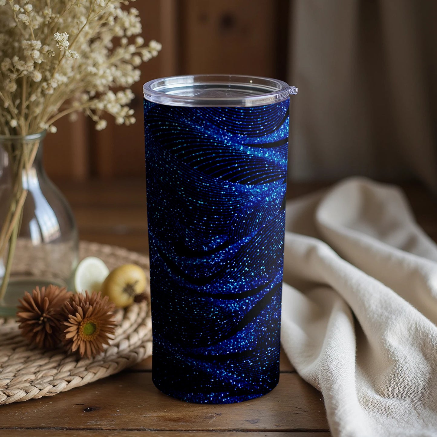 Sparkling Galaxy Design Tumbler for Beverages