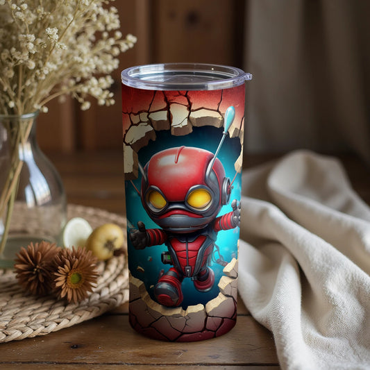 Adorable Hero Breaking Through Cool Tumbler Design