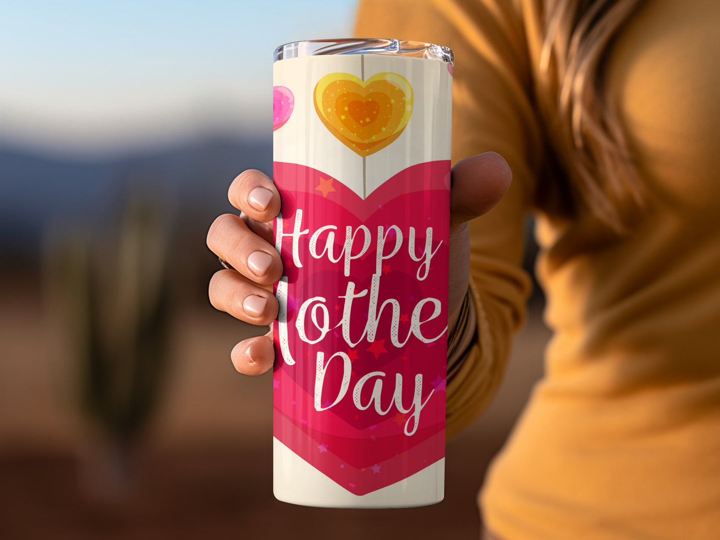 Happy Mother's Day Pink Heart Design Tumbler