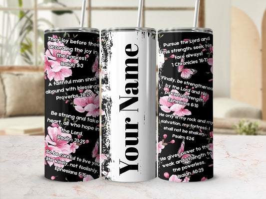 Customizable Christian Bible Verses Floral Mug Tumbler