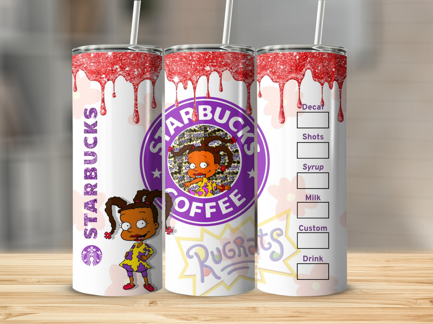 Rugrats and Starbucks Coffee Tumbler with Straw