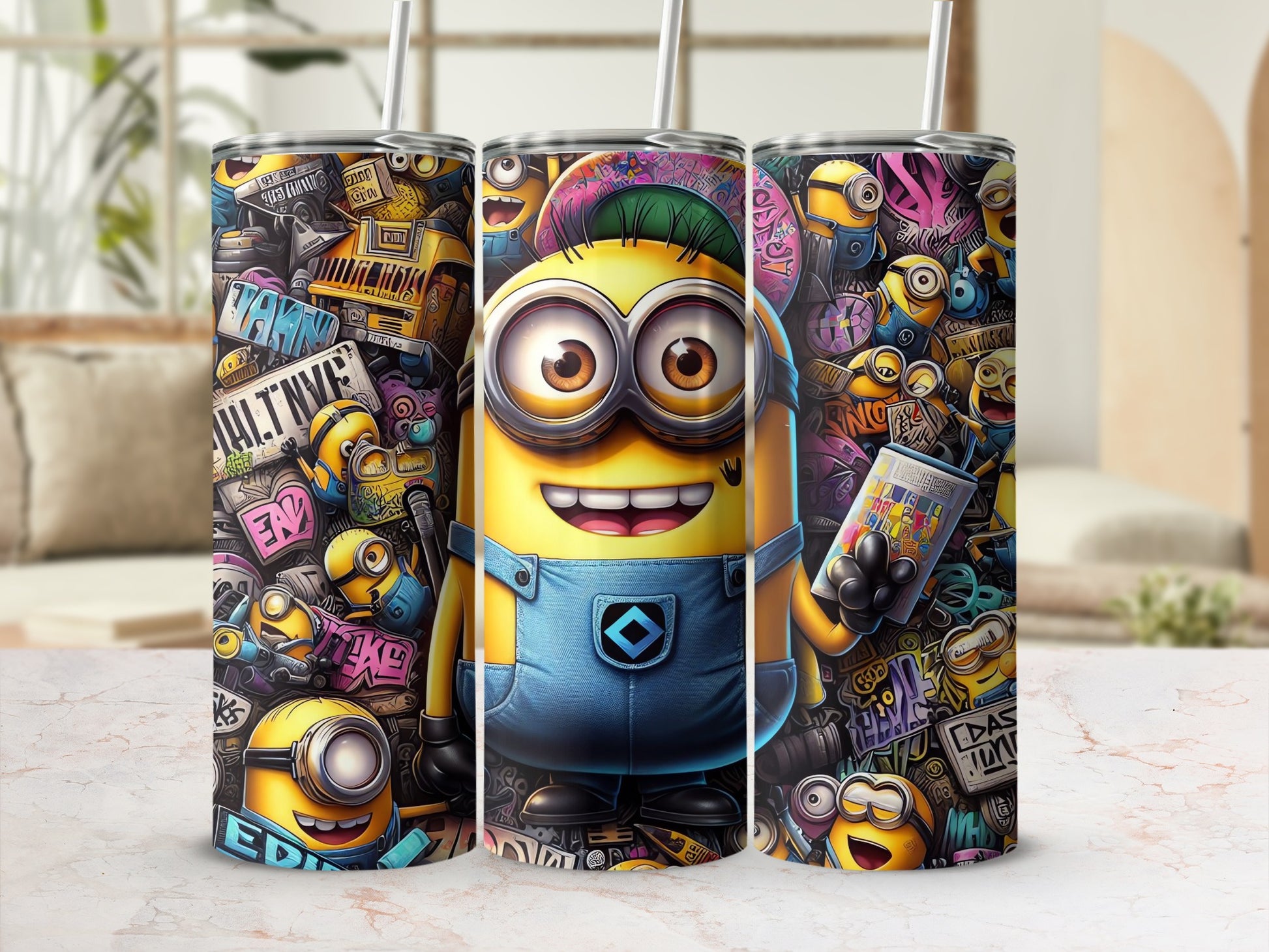 Colorful Minion Themed Tumbler for Fun and Laughter
