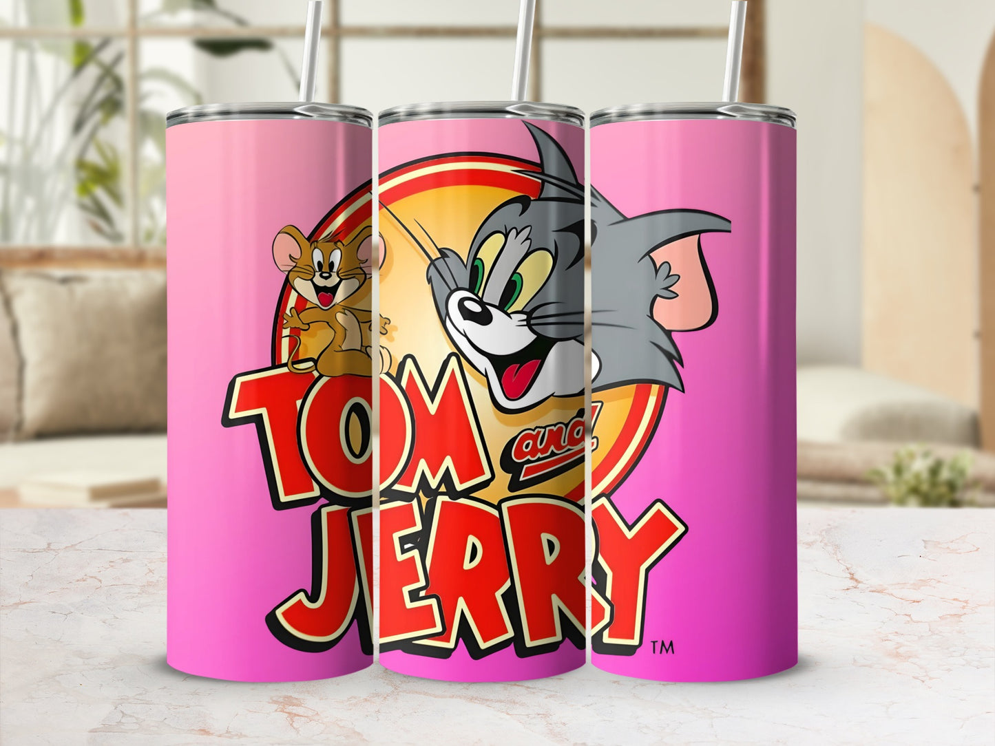 Classic Tom and Jerry Design Tumbler for Drinks