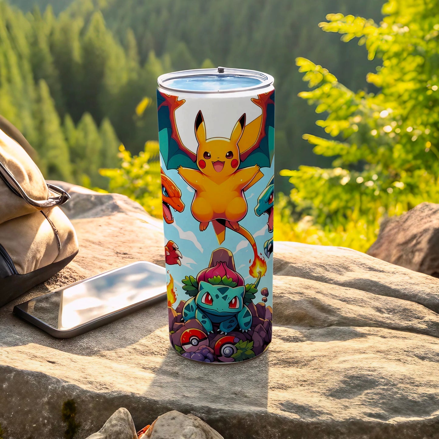 Vibrant Pikachu and Friends Art Tumbler for Fans