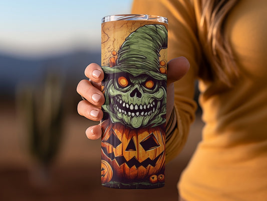 Spooky Halloween Skeleton Witch Insulated Tumbler