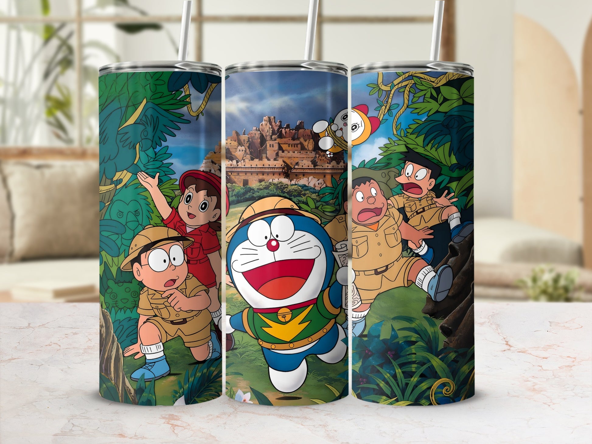 Adventure Cartoon Characters Custom Tumbler Design
