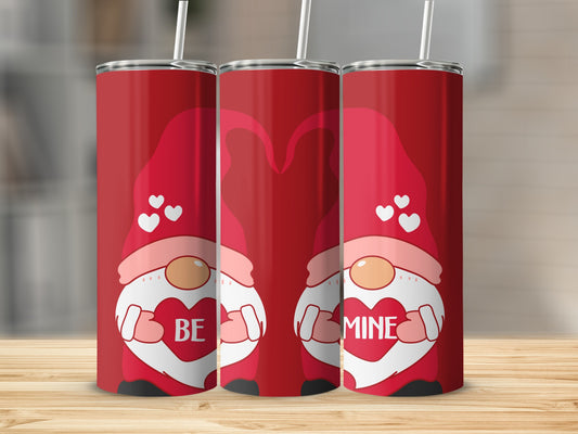 Cute Gnome Be Mine Valentine's Day Tumbler Cups