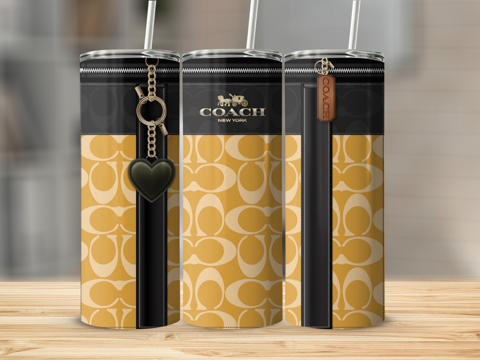 Stylish Designer Branded Tumbler with Heart Charm