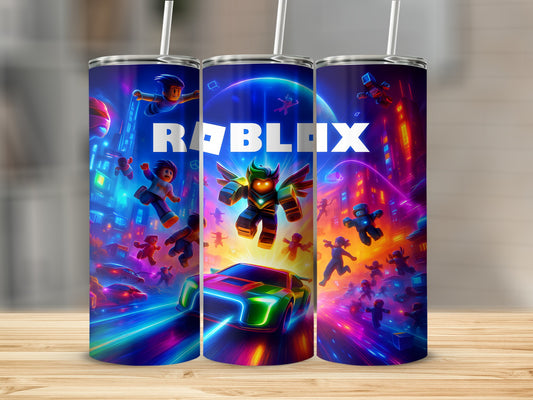 Roblox Themed Colorful Glow Stainless Steel Tumbler