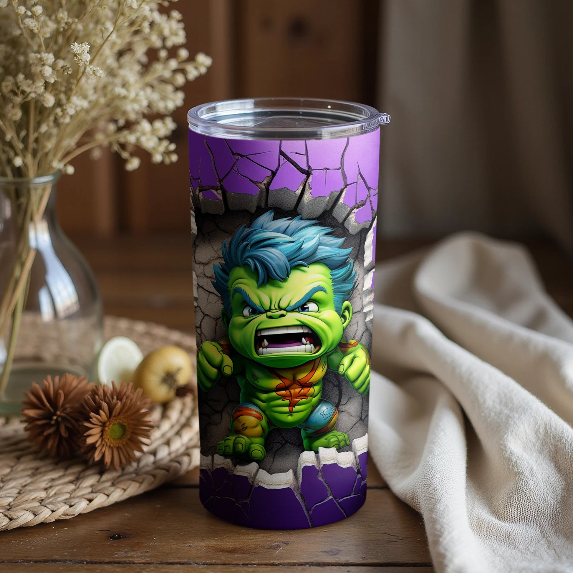 Fierce Hulk Illustrated Tumbler for Marvel Fans