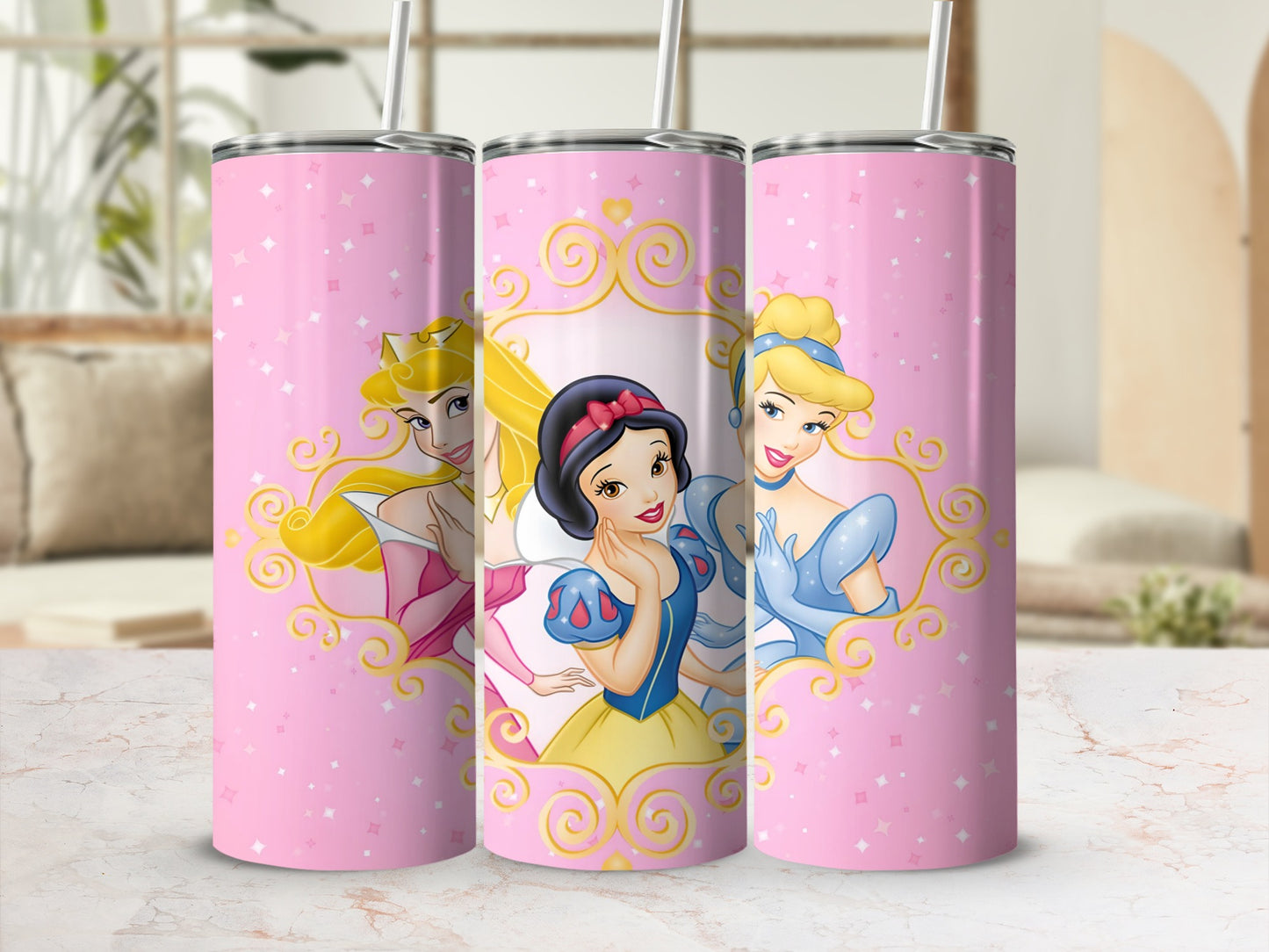 Princesses Design Tall Cups for Kids Tumblers Collection
