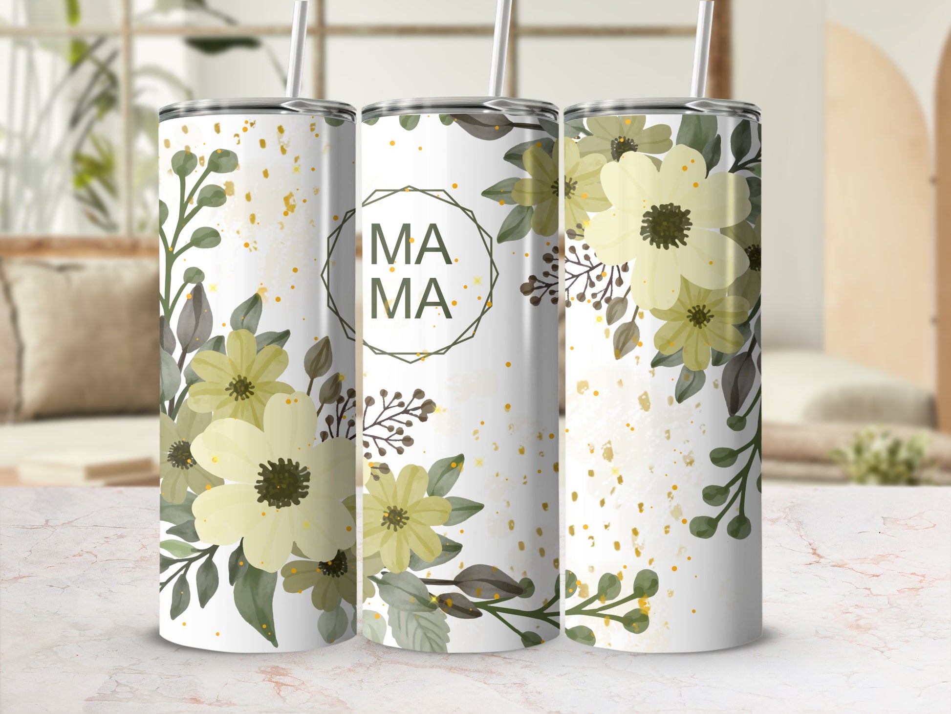 Beautiful Floral Design Mama Insulated Tumbler