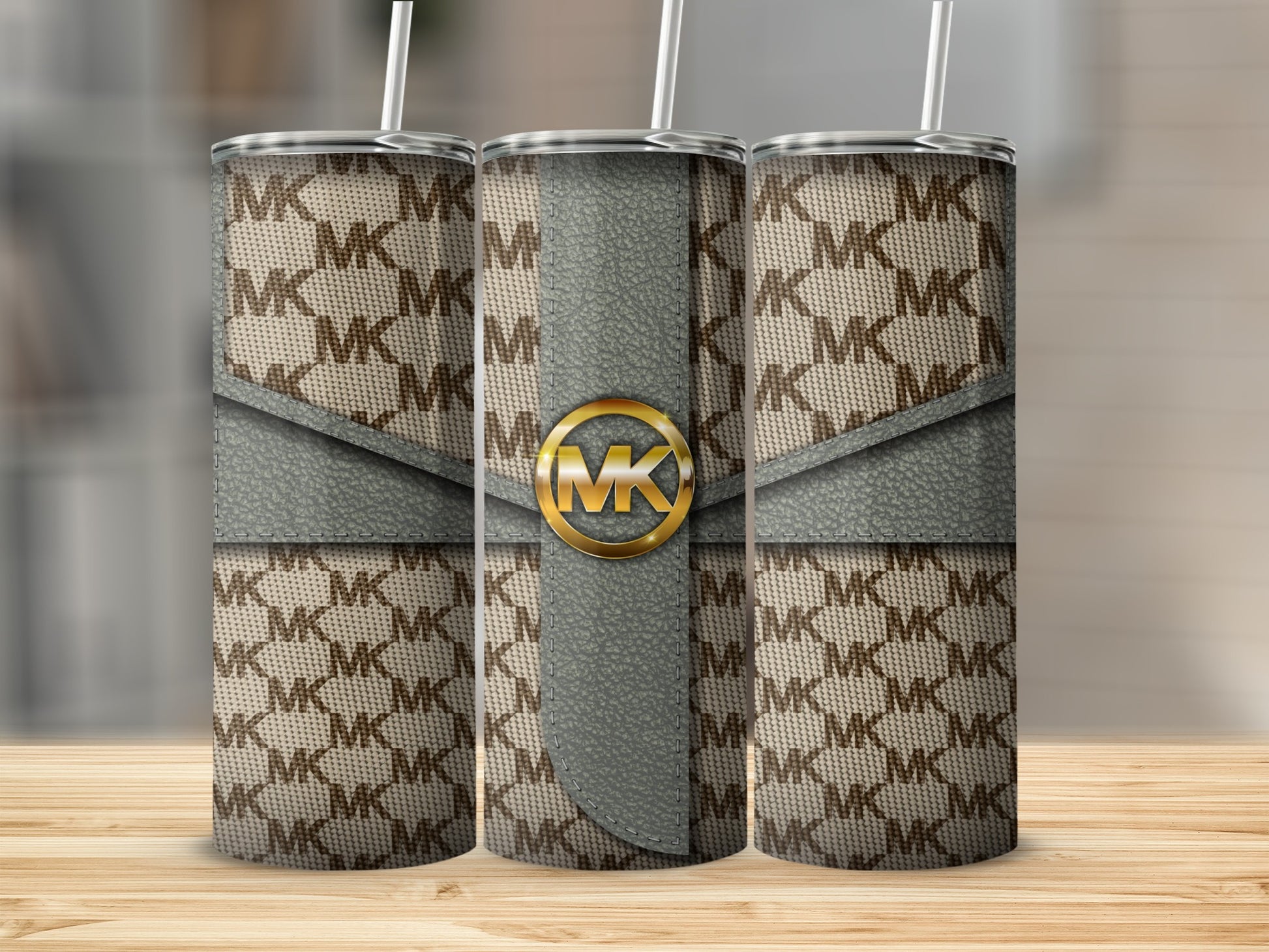 Stylish Designer-Inspired Logo Pattern Tumbler