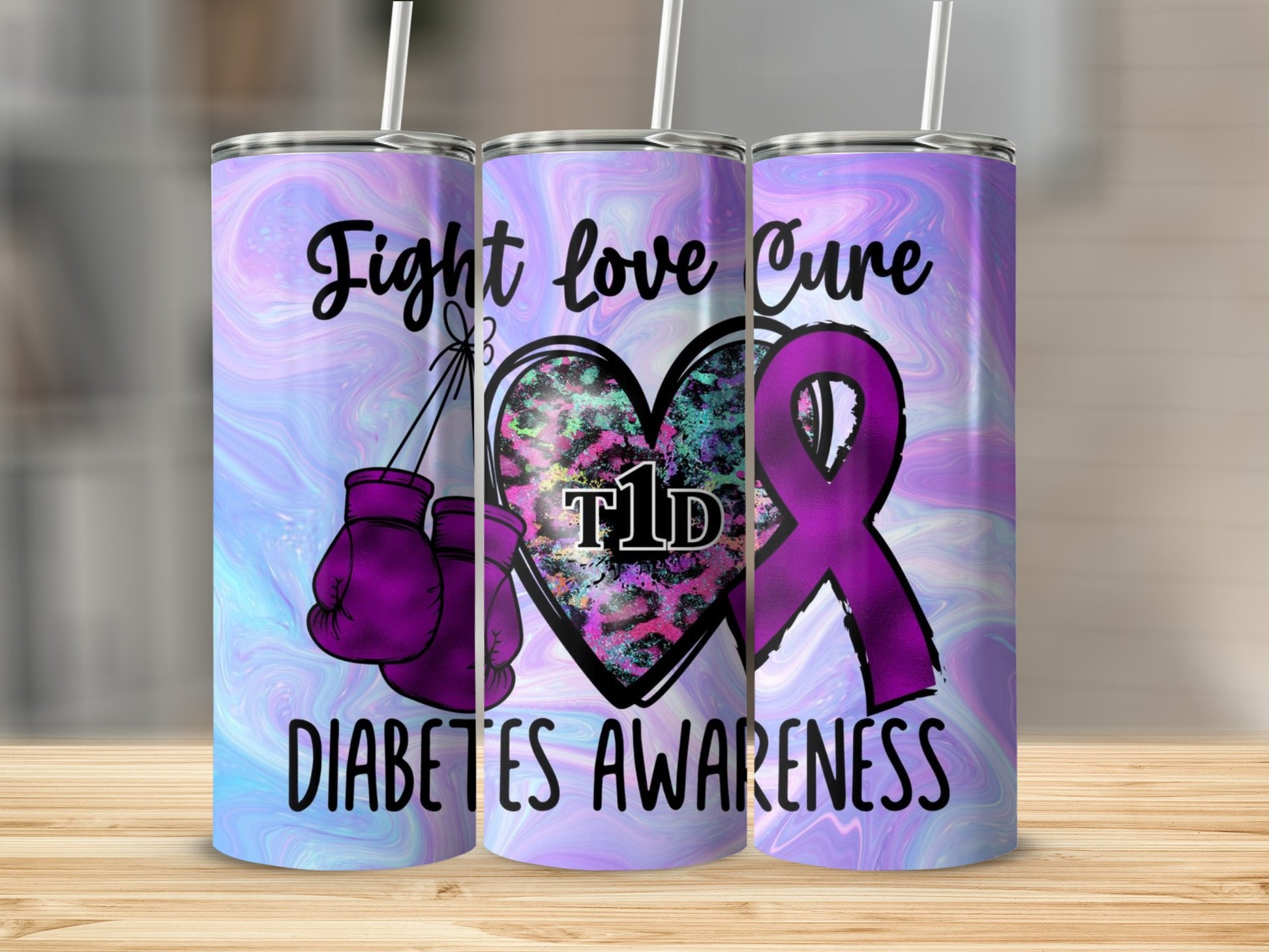 Fight Love Cure Diabetes Awareness Tumbler