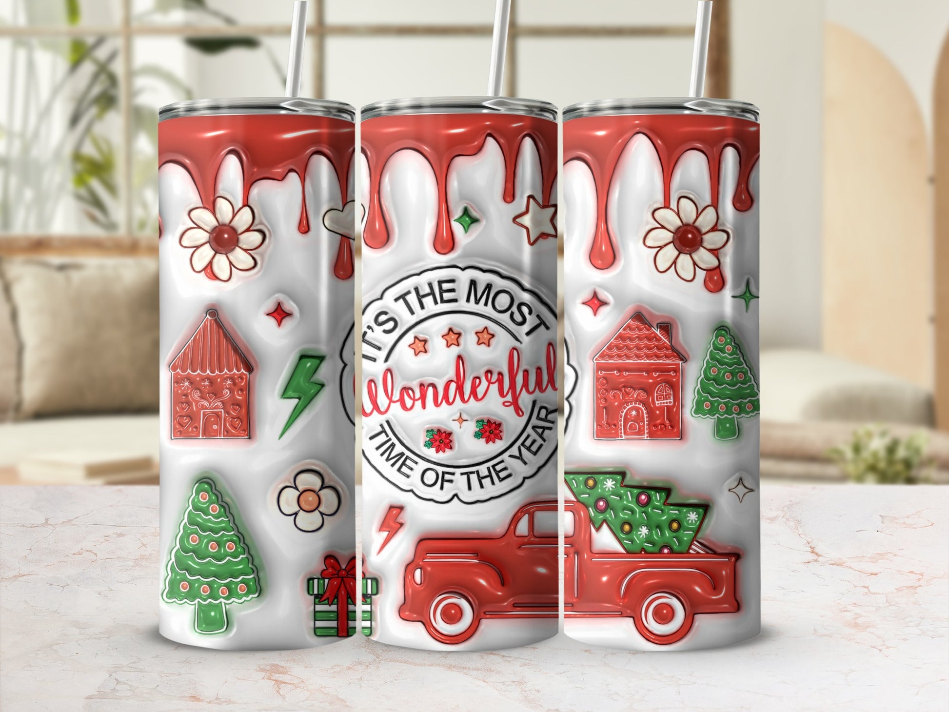 Wonderful Time of the Year Christmas-Themed Drinkware Gift