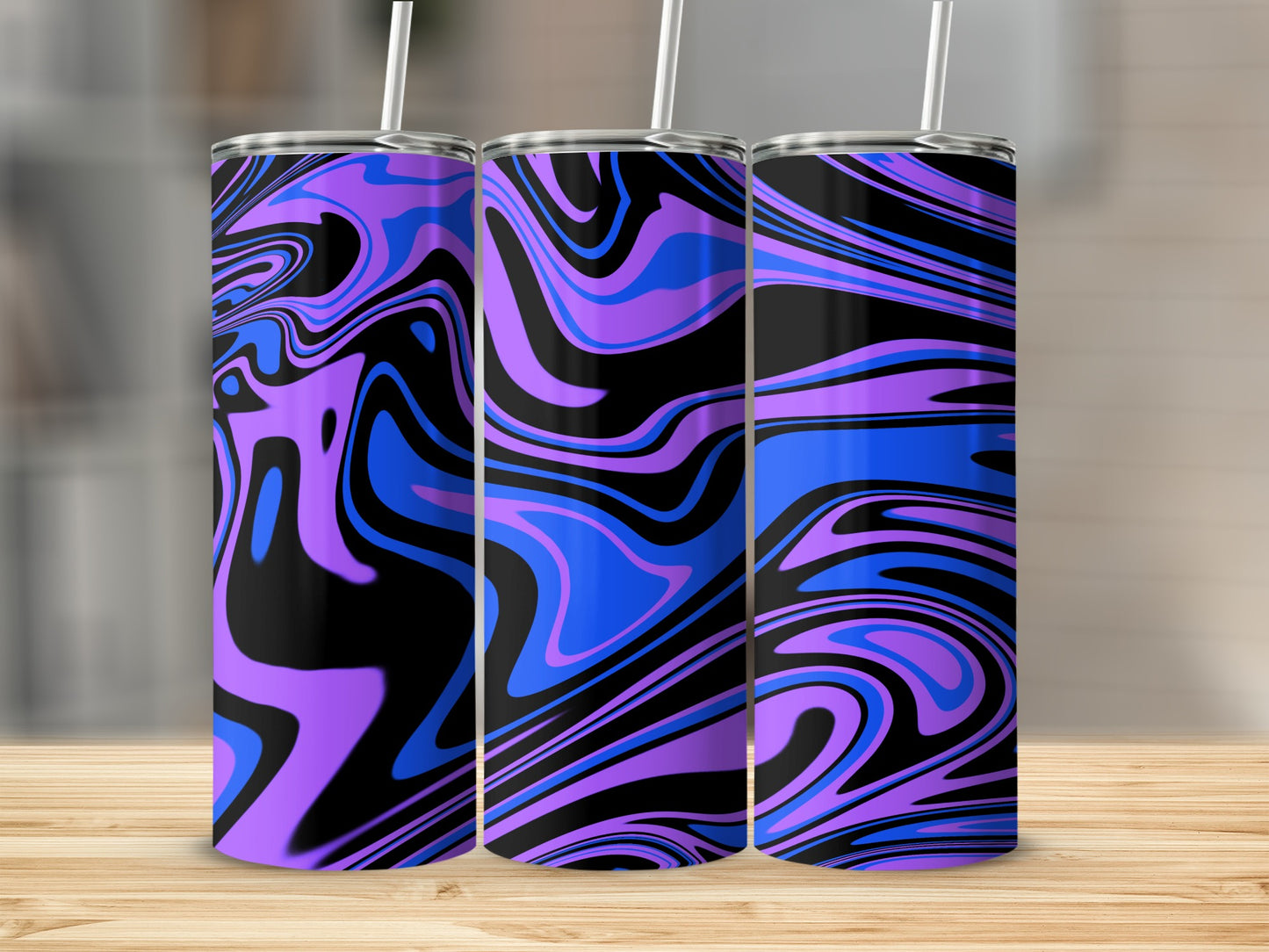 Abstract Swirl Pattern Insulated Tumbler Design