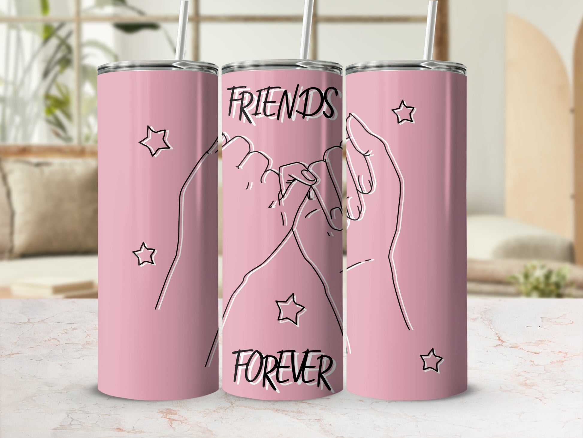 Friends Forever Pinky Promise Stainless Steel Tumbler