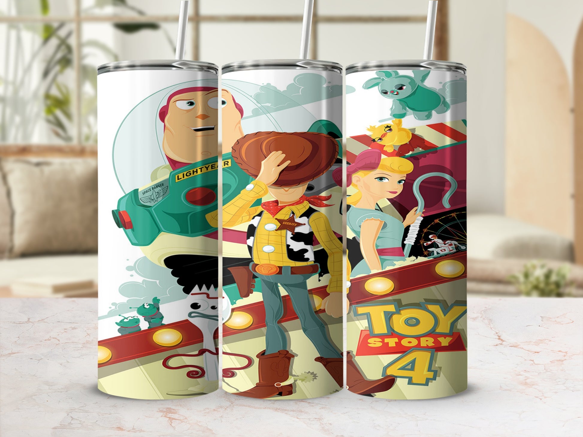 Toy Story 4 Characters Custom Tumbler Cup Flask