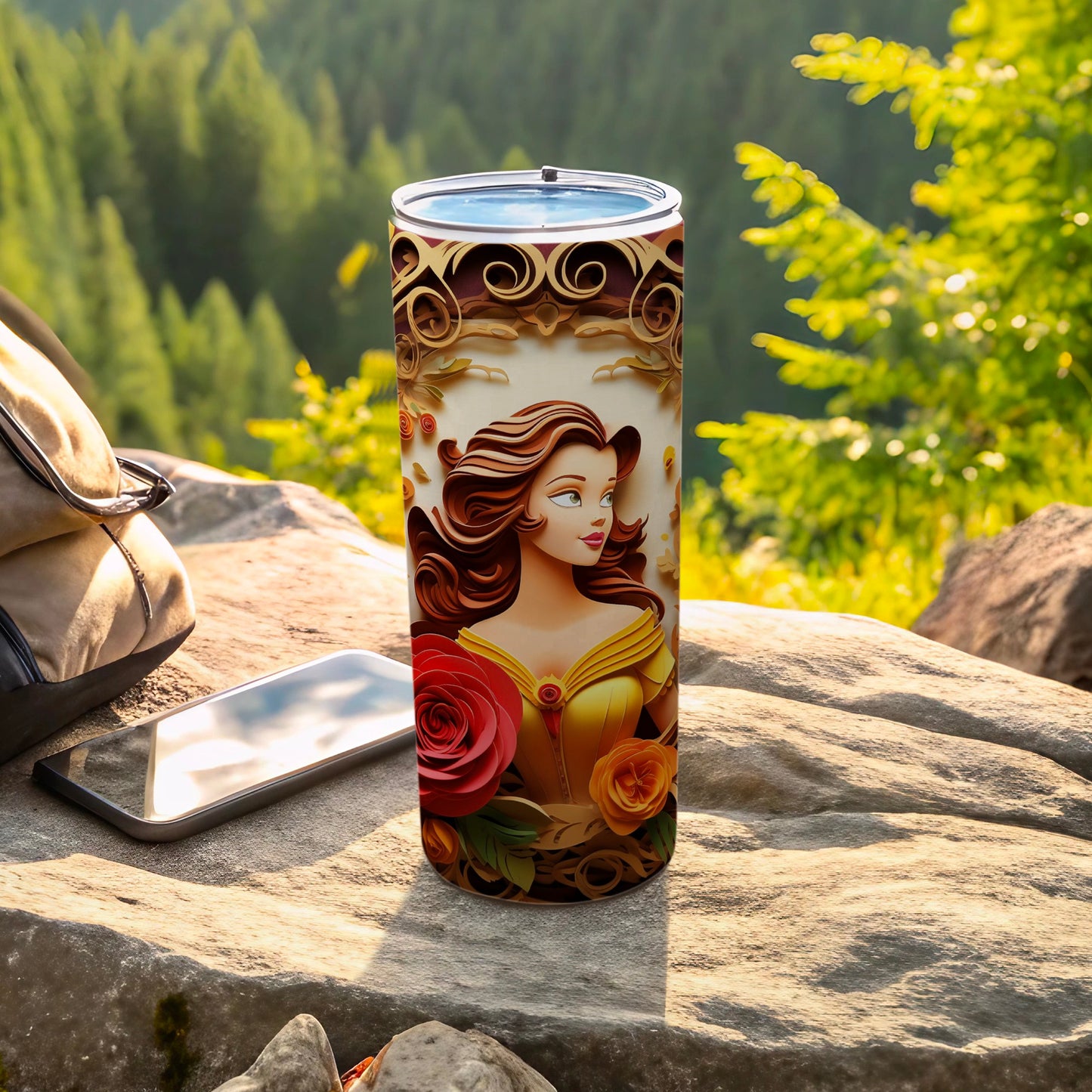 Enchanting Princess Tumbler with Rose Design