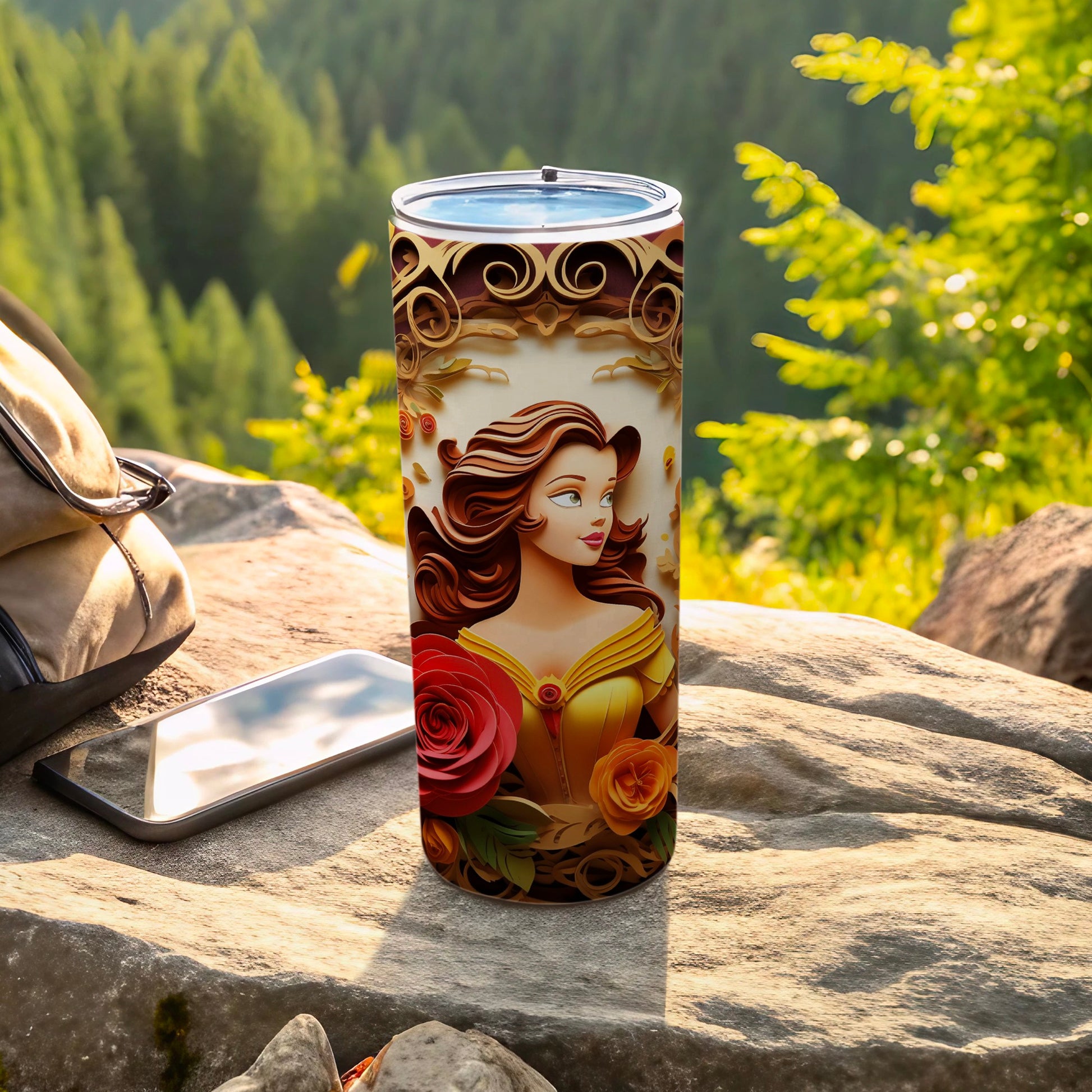 Enchanting Princess Tumbler with Rose Design