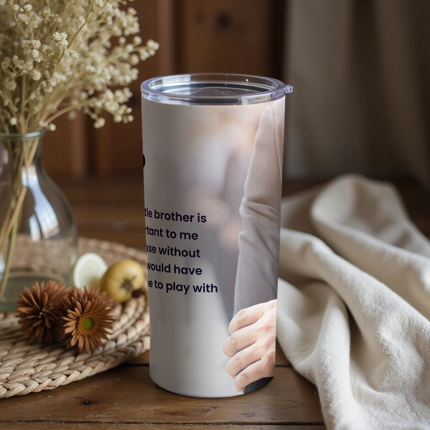 Inspirational Quote Custom Photo Tumbler Cup