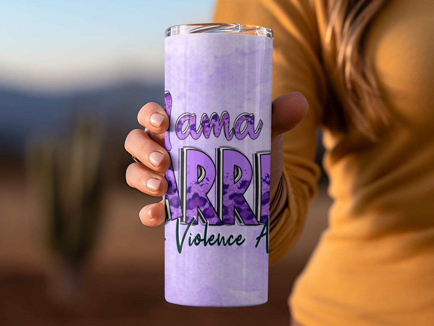 Mama Warrior Domestic Violence Awareness Tumbler