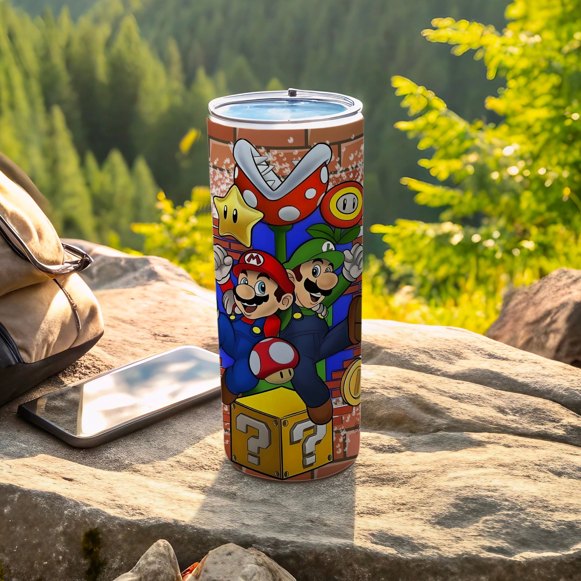 Super Mario Luigi Adventure Art Tumbler Stainless 20oz