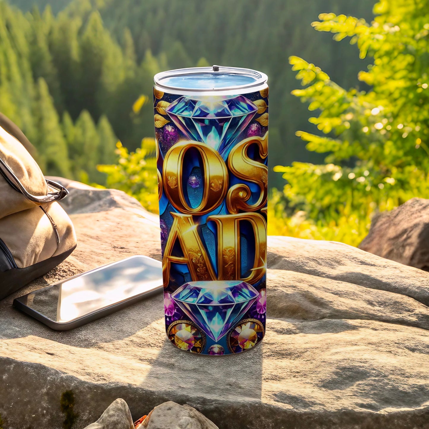 Vibrant Diamond Boss Dad Insulated Tumbler for Outdoors