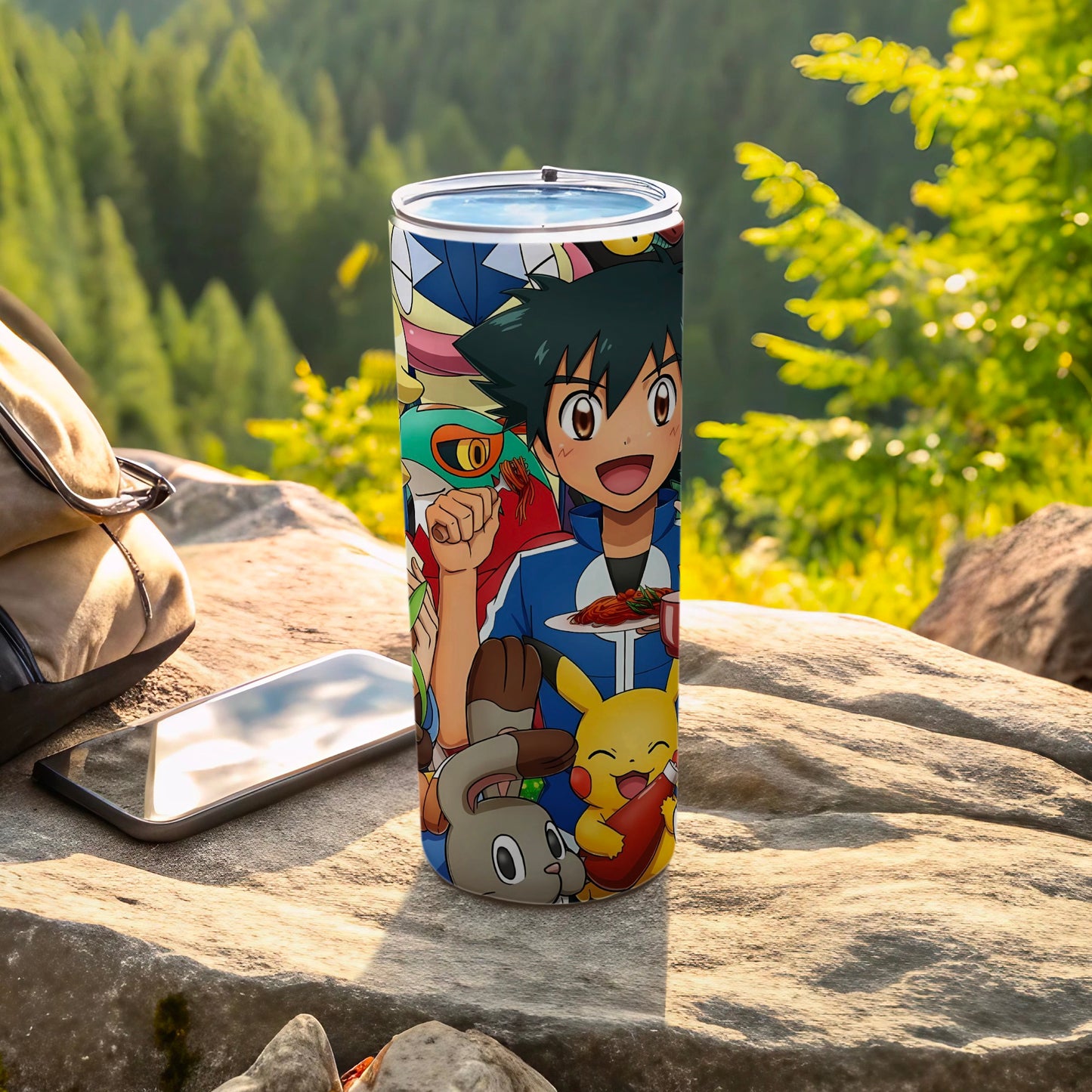 Anime Character Graphic Tumbler with Nature Background