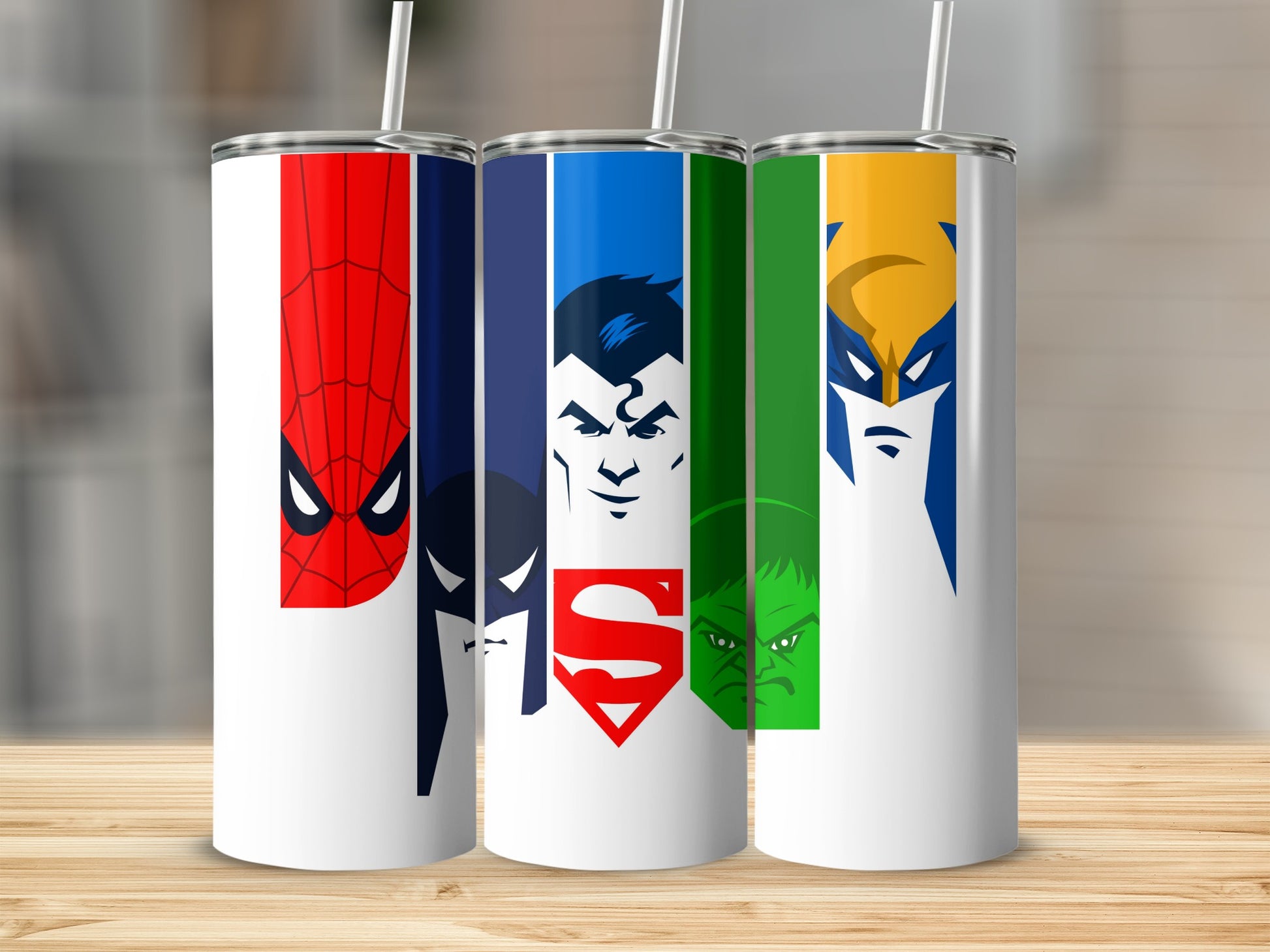 Famous Comic Character Heads Pattern Tumbler product type